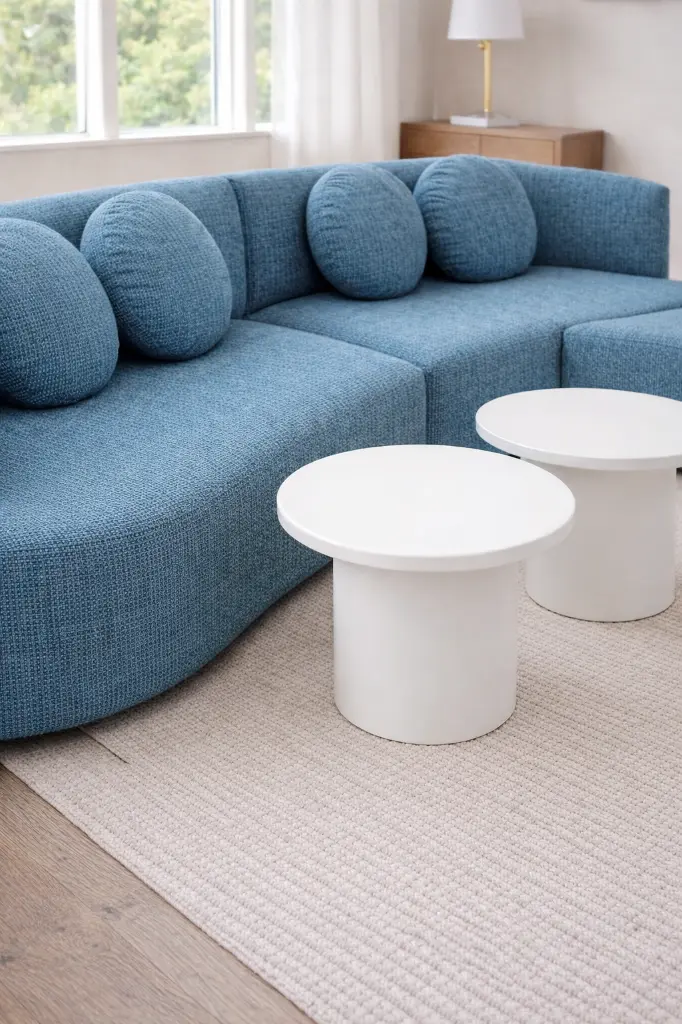 sillon curvo azul