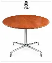 Mesa redonda de madera y cromo.webp