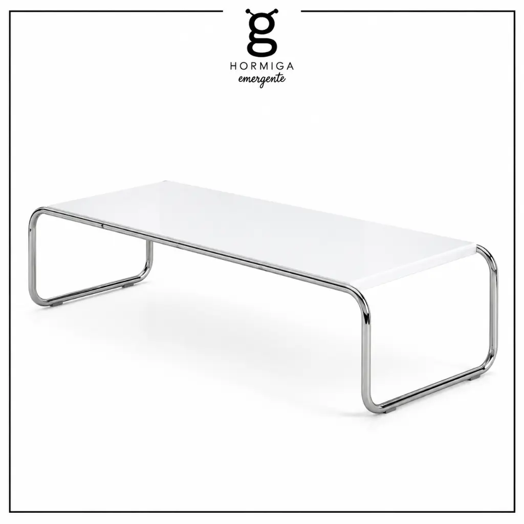Mesa de Centro Minimalista Cromada.webp