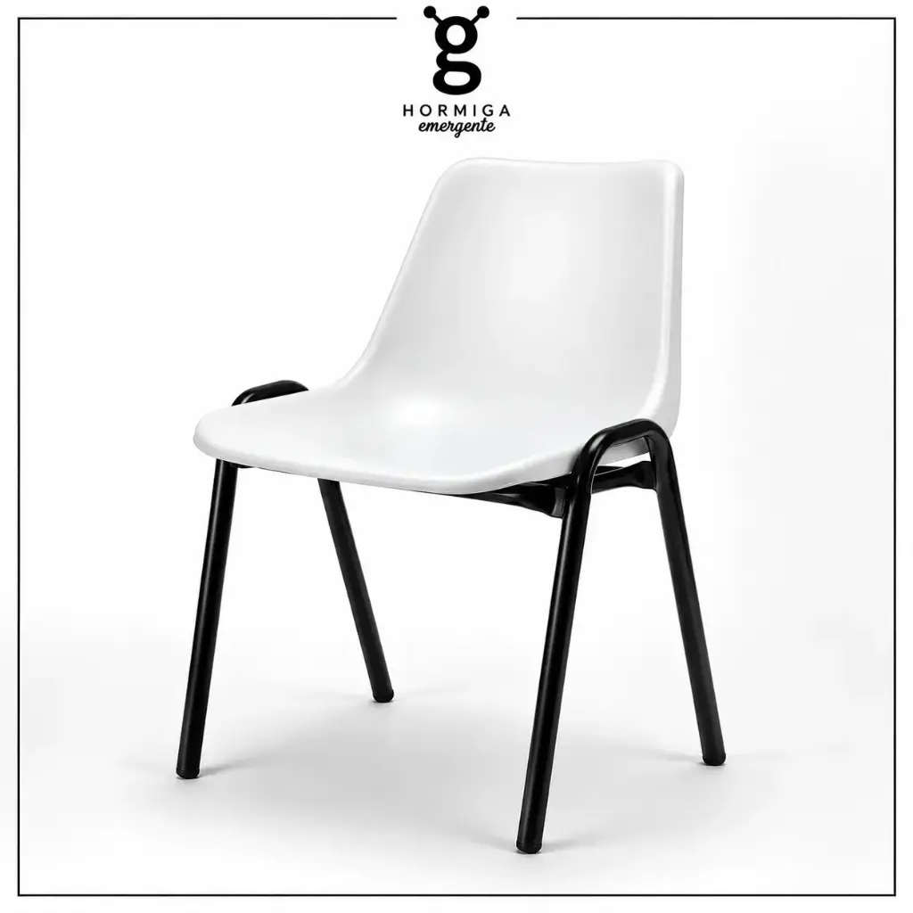 Silla Robin Day Casco Texturado Base Negra