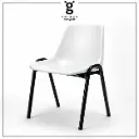 Silla Robin Day Casco Texturado Base Negra