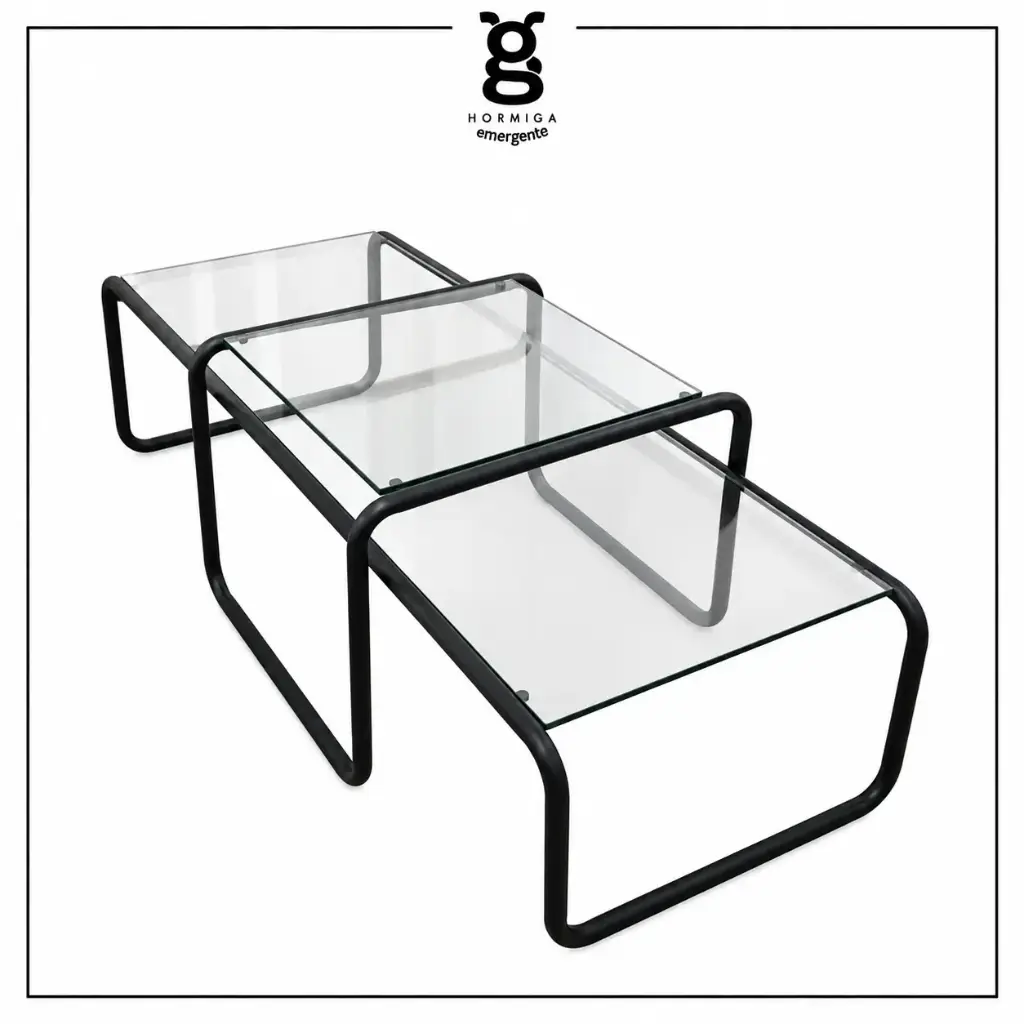 Mesa Laccio Nido Base pintada Negro